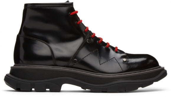 Alexander McQueen Black Tread Lace-Up Boots - 682496WHZ8P