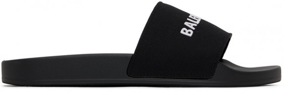 Balenciaga Black Pool Slide Sandals - 695557-W1S9C-1090