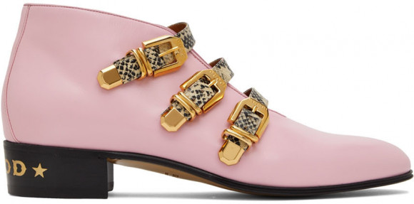 Gucci Pink Python Ankle Boots - 699103-06F70
