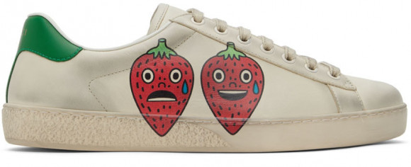 Gucci 灰白色 Strawberry Ace 运动鞋 - 699290-AYO10
