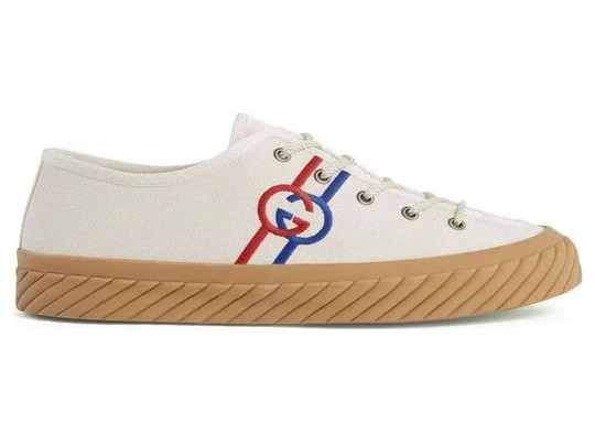 Gucci Men's Tortuga Logo Sneakers in Ivory - 703032-9ARZ0-9097