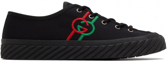 Gucci 黑色 Interlocking G 运动鞋 - 703032-9ARZ0