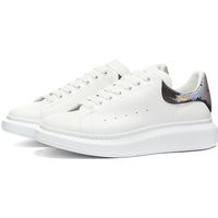 Alexander McQueen Men's Hologram Heel Tab Wedge Sole Sneakers in White/Silver Holo - 705061WIBNS-9989
