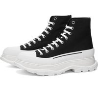 Alexander McQueen Men's Canvas Tread Slick Boot in Black/White - 705659W4MV2-1070