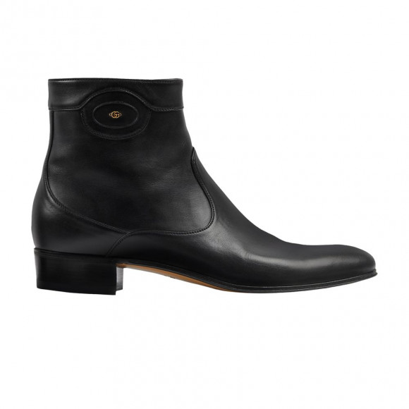 Gucci Ankle Boot 'Logo Embellished - Black' | Men's Size 7 - 719742-06F00-1000