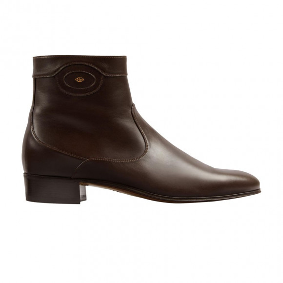 Gucci Ankle Boot 'Logo Embellished - Cocoa' | Brown | Men's Size 7.5 - 719742-06F00-2140