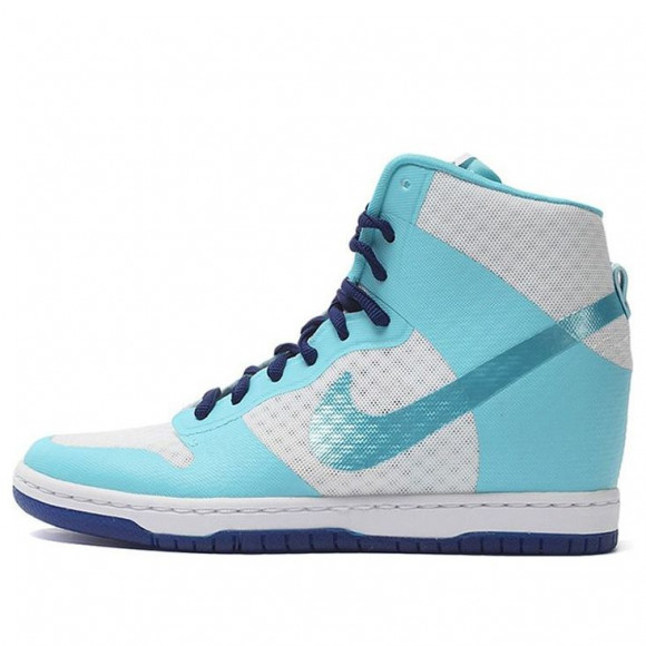 Nike Womens WMNS Dunk Sky Hi 2.0 Sneakers White/Blue WHITE/BLUE Skate Shoes 725069-104 - 725069-104