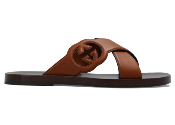 Gucci Side Interlocking G Slide Sandals 'Brown' - 738471-US000-2535