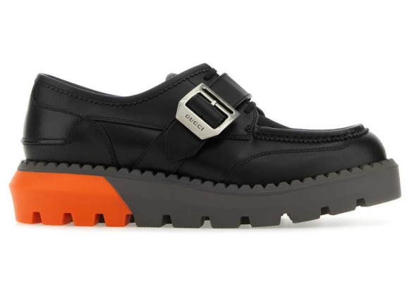 Gucci Lace Up Shoe Buckle Black Orange - 739868-AABZ0-1000