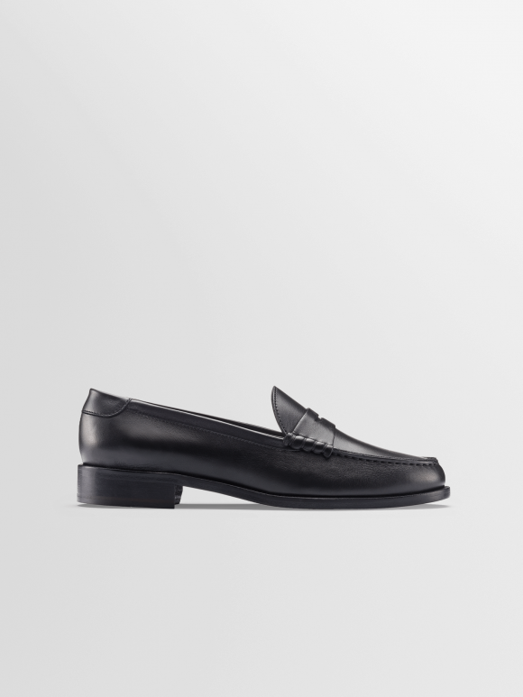 Koio | Brera In Nero Women's Leather Penny Loafers - 7414677602473