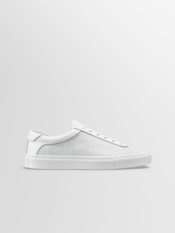 Koio | Capri In Triple White Perforated Men's Sneaker - 7467276042409