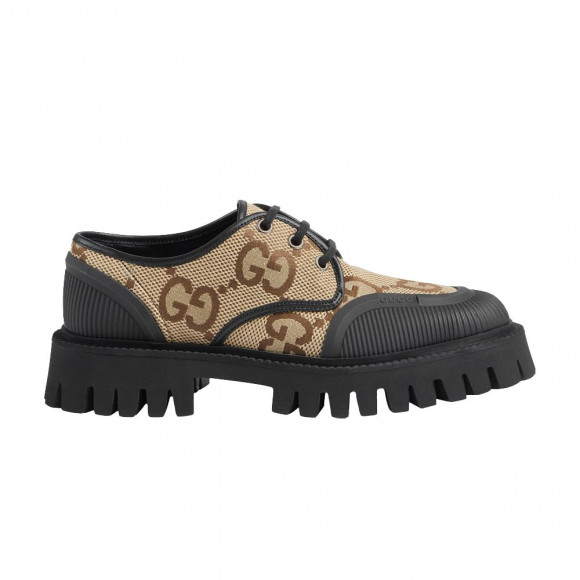 Gucci Wmns Maxi GG Lace-Up 'Beige Black' | Tan | Women's Size 6.5 - 751708-UKOF0-2552