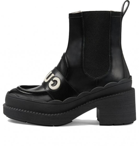 (WMNS) Gucci Ornella Leather Boots 'Black' - 753334-AACEY-1090