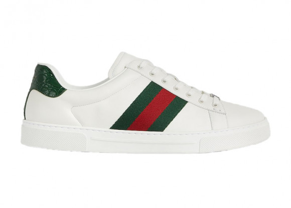 Gucci Men's Leather Ace Sneaker White/Blue - 757892-AACAG-9055