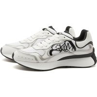 Alexander McQueen Men's Sprint Runner Sneakers in White/Black/Silver - 757985W4WM6-8718