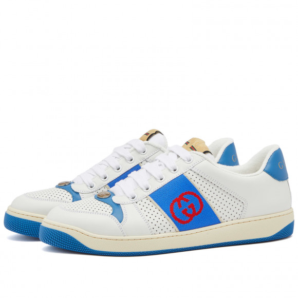 Gucci Men's Screener Sneaker White/Blue - 765054-AACV8-9055