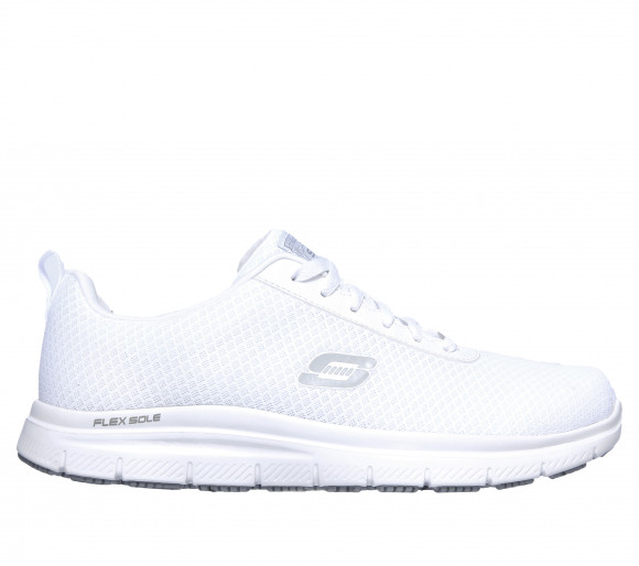 Skechers Men's Work Relaxed Fit: Flex Advantage - Bendon SR Sneaker in White - 77125EC