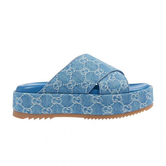 Gucci Wmns GG Platform Slide Sandal 'Light Blue Denim' | Women's Size 9 - 771560-FACUO-4646