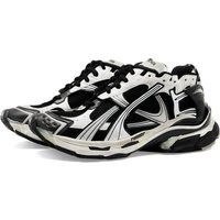 Balenciaga Men's Runner Sneakers in White/Black - 772774-W3RMU-9010