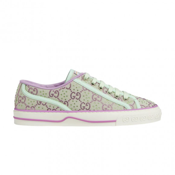 Gucci Wmns Tennis 1977 'GG Crystals - Pale Green Lilac' | Women's Size 4 - 782359-FABZZ-8641