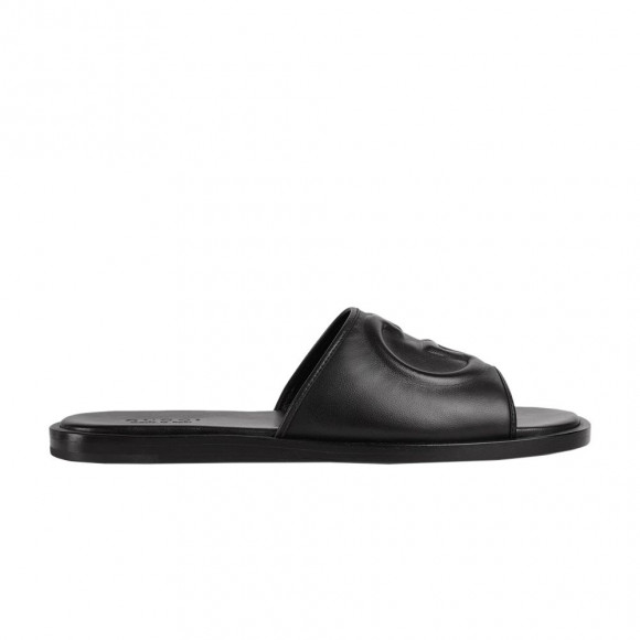 Gucci Slide Sandal 'Interlocking G - Black' | Men's Size 9 - 782697-0R000-1000