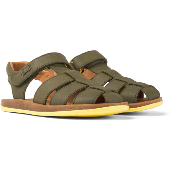 Camper Bicho - Sandals For Girls - Green, Smooth Leather - 80177