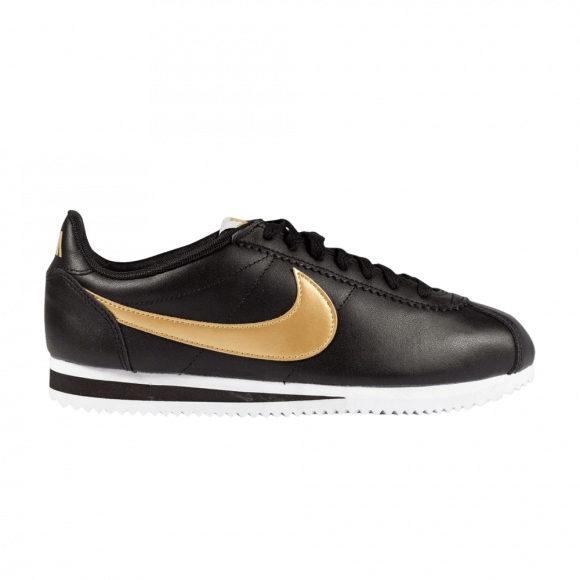 Nike Wmns Classic Cortez Leather 'Black Metallic Gold' - 807471-012