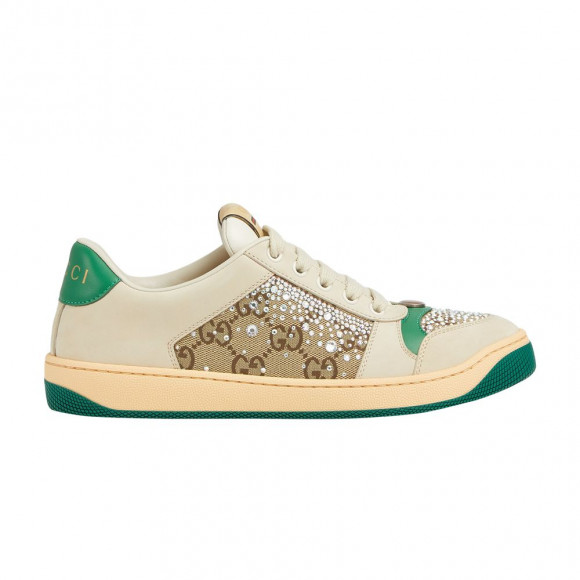 Gucci Wmns Screener 'GG Monogram Crystal - Ivory Green' | Cream | Women's Size 4.5 - 812041-AAEB2-9541