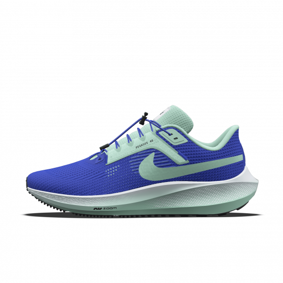 Nike Pegasus 40 By You Custom Men's Road Running Shoes - Blue - 8295760641