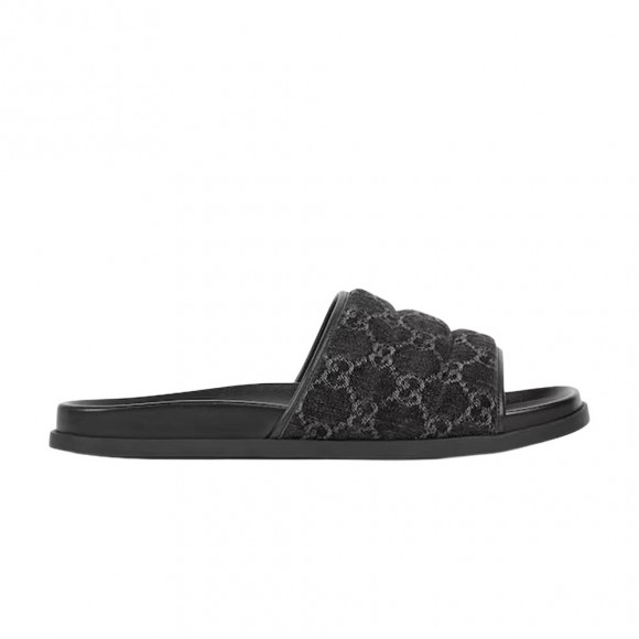 Gucci Slide Sandal 'Black GG Denim' | Men's Size 8.5 - 838089-FAFPY-8473