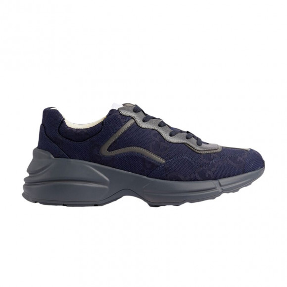 Gucci Macro GG Canvas 'Navy Blue Grey' | Men's Size 9.5 - 843225-FAA5D-4553
