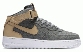 Nike Air Force 1 07 Mid Lthr Prm Oatmeal Sneakers/Shoes 857666-100 - 857666-100