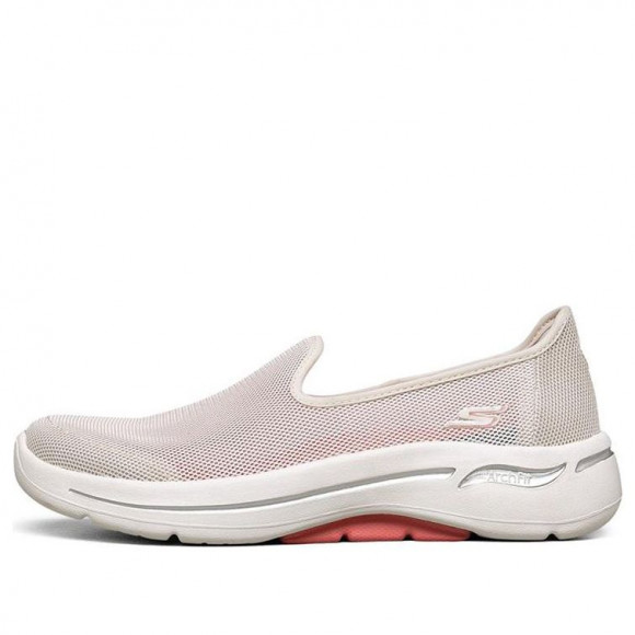 Skechers Womens WMNS Go Walk Arch Fit Loafers Pink/White Pink/Blue Athletic Shoes 896018-NAT - 896018-NAT