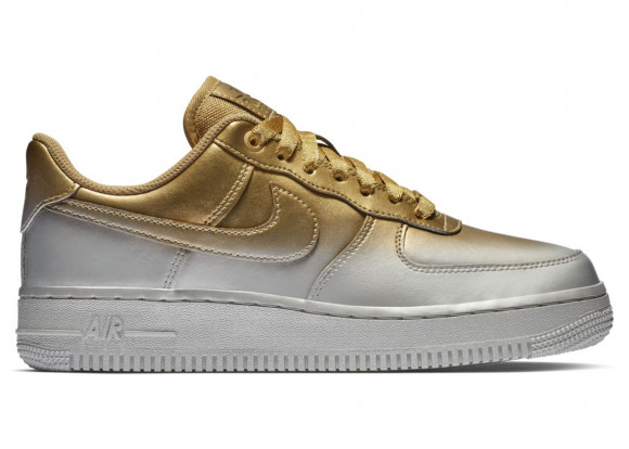 012 - Nike Womens WMNS Air Force 1 07 LX Gold Silver Sneakers/Shoes 898889 - nike trainers for in texas