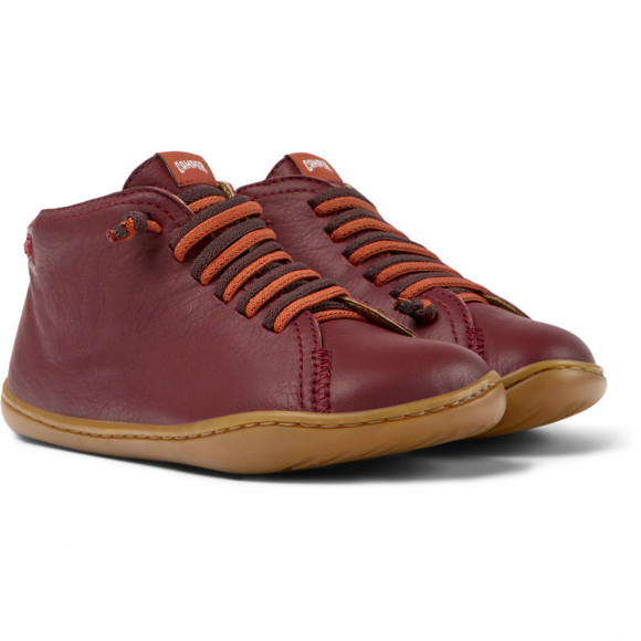 Camper Peu - Boots For Girls - Burgundy, Smooth Leather - 90019