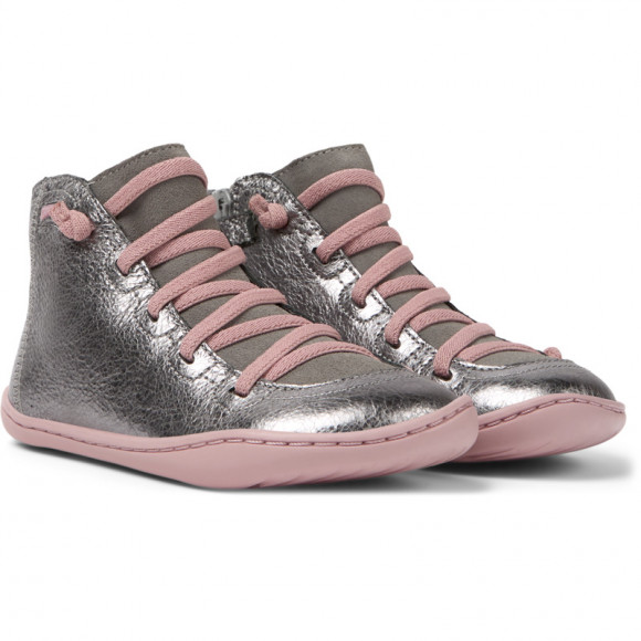 Camper Peu - Boots For Girls - Grey, Smooth Leather - 90085