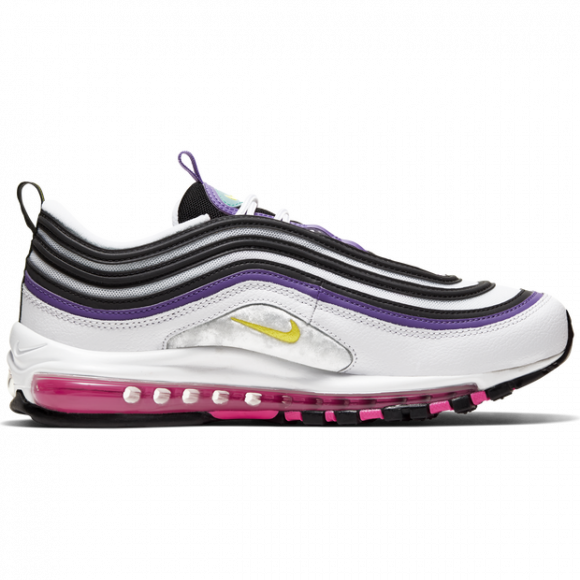 Metro esclavo nombre de la marca Nike Air Max 97 White Dynamic Yellow Violet Marathon Running Shoes/Sneakers  921826-106 - 921826-106