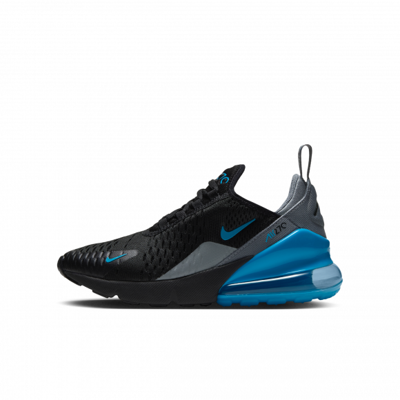 Nike Air Max 270 GS 'Black Smoke Grey Light Current Blue' | Kid's Size 6.5 - 943345-054