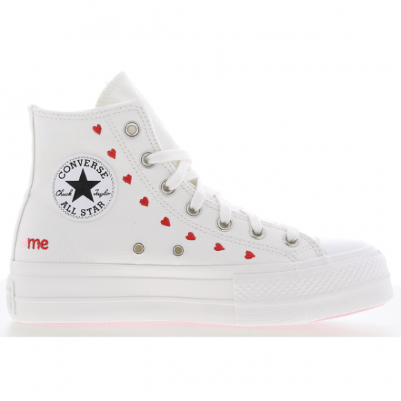 Converse Wmns Chuck Taylor All Star Lift Platform High 'Embroidered Hearts - White' - A01599C