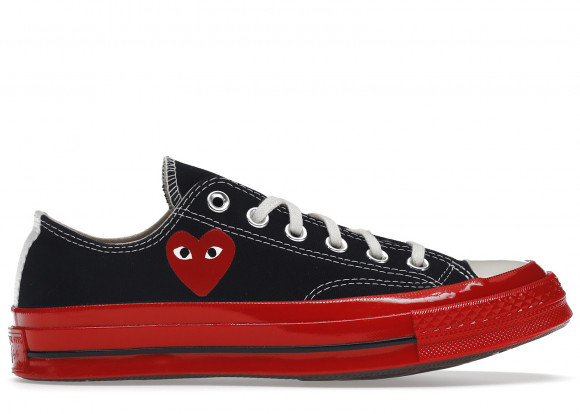 Converse Chuck Taylor All Star Ox Svartglittriga sneakers - Converse Chuck All - Star 70 Ox Comme des PLAY Black Red Midsole