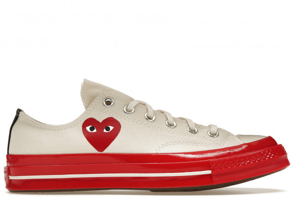 Converse Chuck Taylor All-Star 70 Ox Comme des Garcons PLAY Egret Red Midsole - A01796C