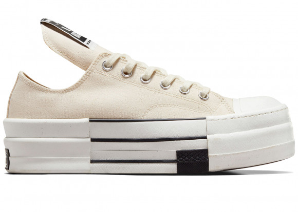 Converse Men's x Rick Owens DBL DRKSTAR OX Sneakers in Natural Ivory/Black/Egret - A04955C
