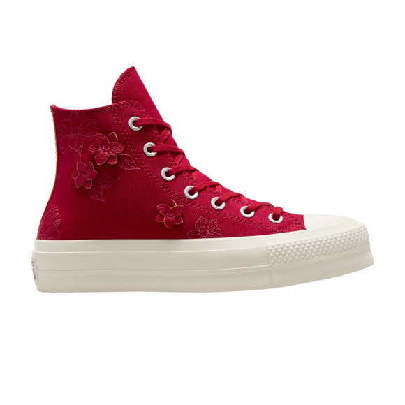 Converse Wmns Chuck Taylor All Star Lift High 'Floral Embroidery - Days Ahead' | Red | Women's Size 8.5 - A12810C
