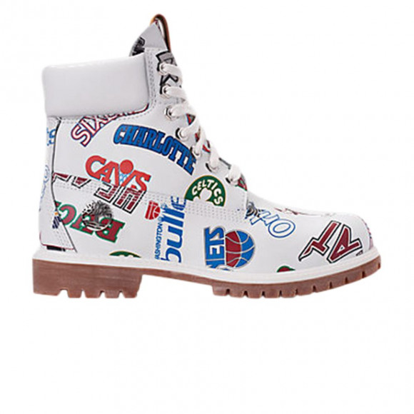 Timberland NBA x Mitchell and Ness x 6 Inch Classic Premium Boot 'Throwback Logos' | White | Men's Size 8.5 - A1UD6-100