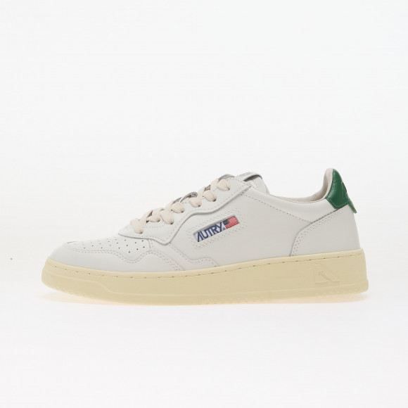 Sneakers Autry Medalist Low Man White/ Green Leather - A1UNAULMLL20