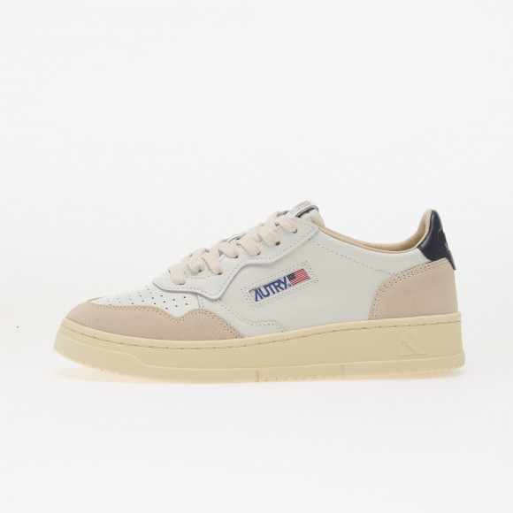 Sneakers Autry Medalist Low Man White/ Blue Leather - A1UNAULMLS28