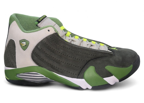 Air Jordan 14 Retro 'Oregon Ducks' PE | Grey | Men's Size 10 - AJ14-1302732-LN4