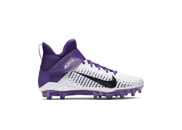 Nike Alpha Menace Pro 2 MID - Men's Molded Cleats Shoes - White / Black / Court Purple - AQ3209-105