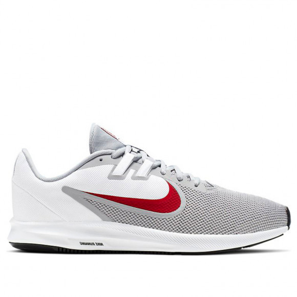 nike grey and red running shoes