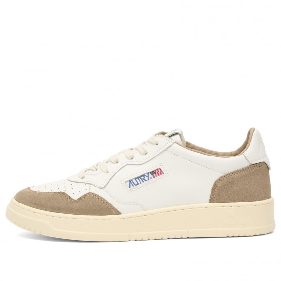 Autry Men's Medalist Low Leather Suede Sneakers in Suede White/Antilope - AULMFT02